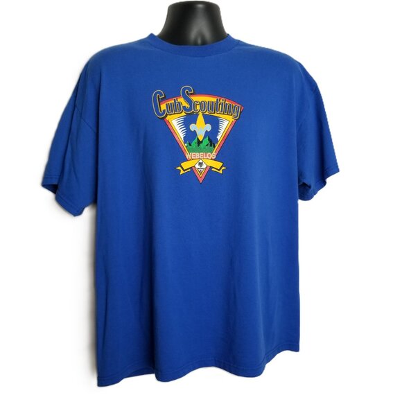 Vintage Webelos Cub Scouts T-Shirt Size XXL Blue BSA Scouting Nostalgia Retro - Picture 1 of 9